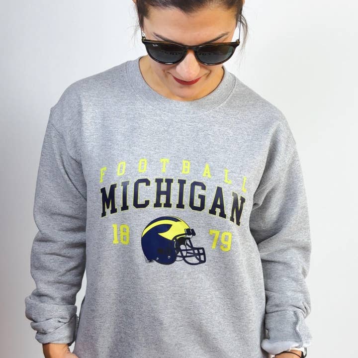Retro Michigan Football Sweatshirt for wholesale by Weigl Designs