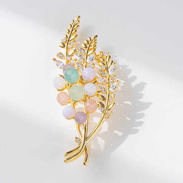 Broche de trigo y cobre chapado en oro para venta al por mayor de Bright MacMing