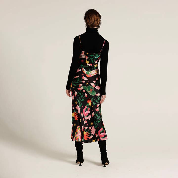 Love, Bonfire the Label - Wholesale Dress - Women's - Wildhorse Saloon Western Print Black Slip Dress5