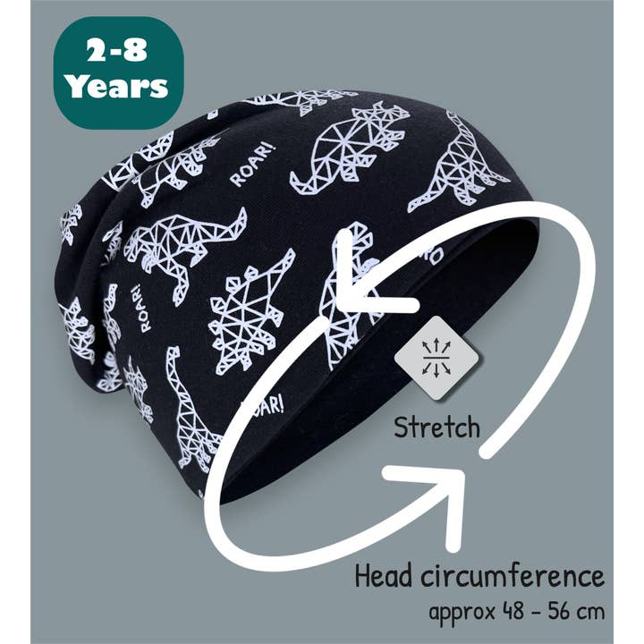 HECKBO - Wholesale Beanie - Kids - 360° Reflector Beanie & Loop - Dinosaurs - Jersey inside1