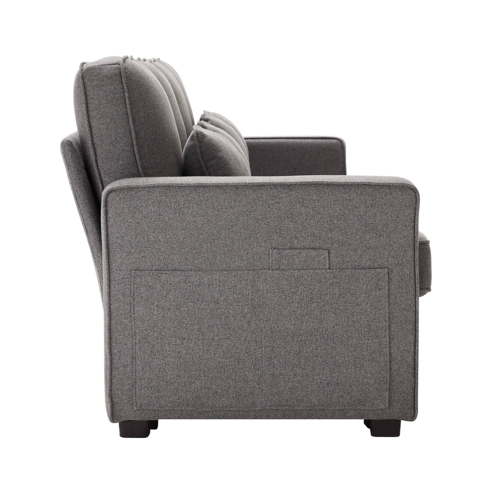 Urban Meuble - Wholesale Sofa - 4-seater sofa with gray linen armrests and 4 cushions 264*83*87cm YASITH15