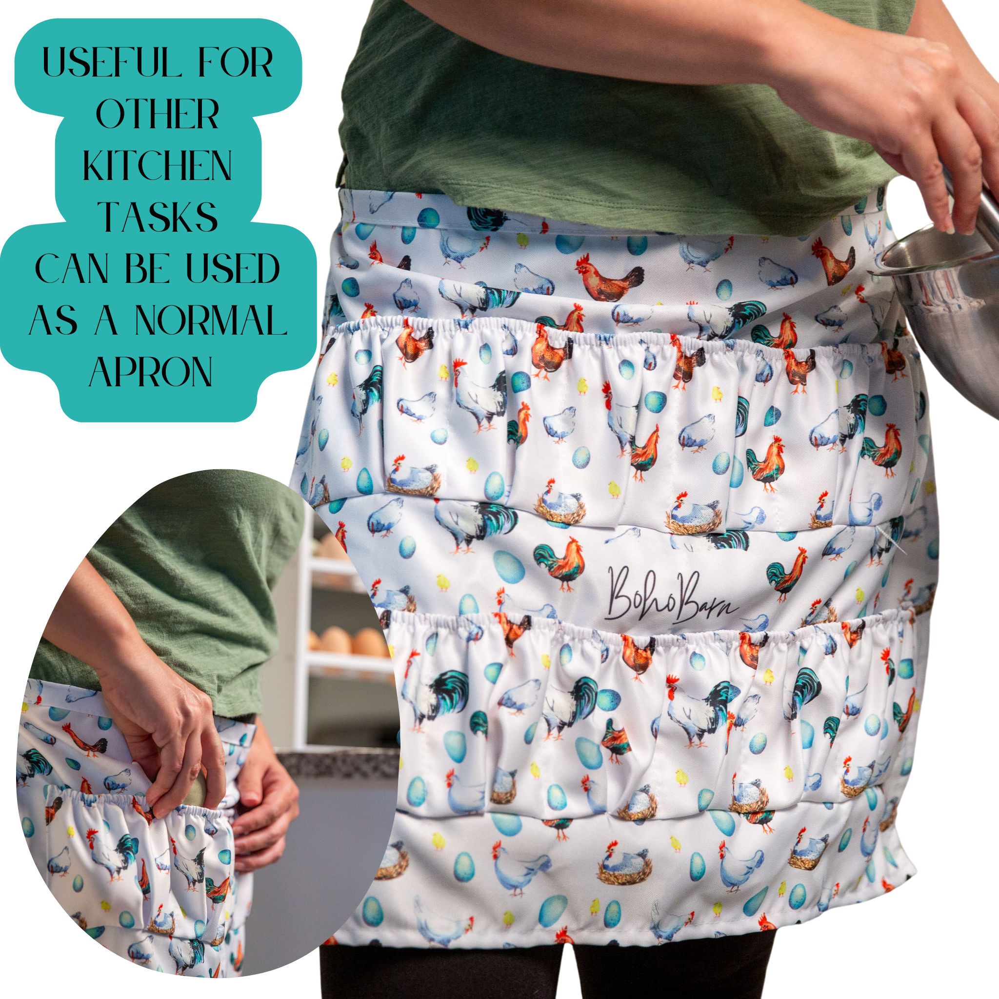BohoBarn - Wholesale Apron - Apron for egg collecting, farm apron,6