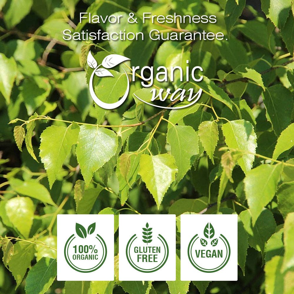 Organic Way LLC - Vente Thé en vrac - Feuille de bouleau (Betula pendula) coupée et tamisée - Récolte sauvage européenne | Tisane | Certifié casher et USDA | Végétalien, non-OGM et sans gluten | 100 % brut d'Albanie7