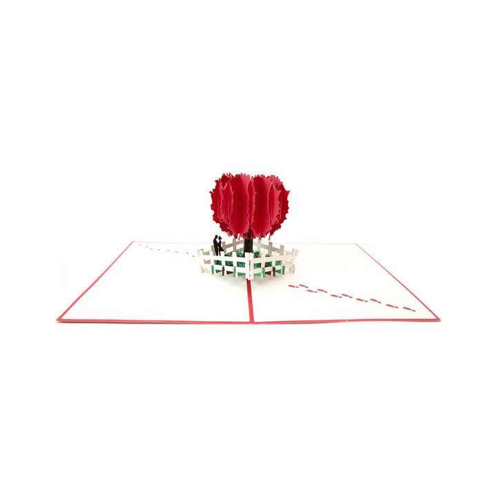 Red Heart Tree - 3D Pop Up Abra Card for wholesale by Abra Cards