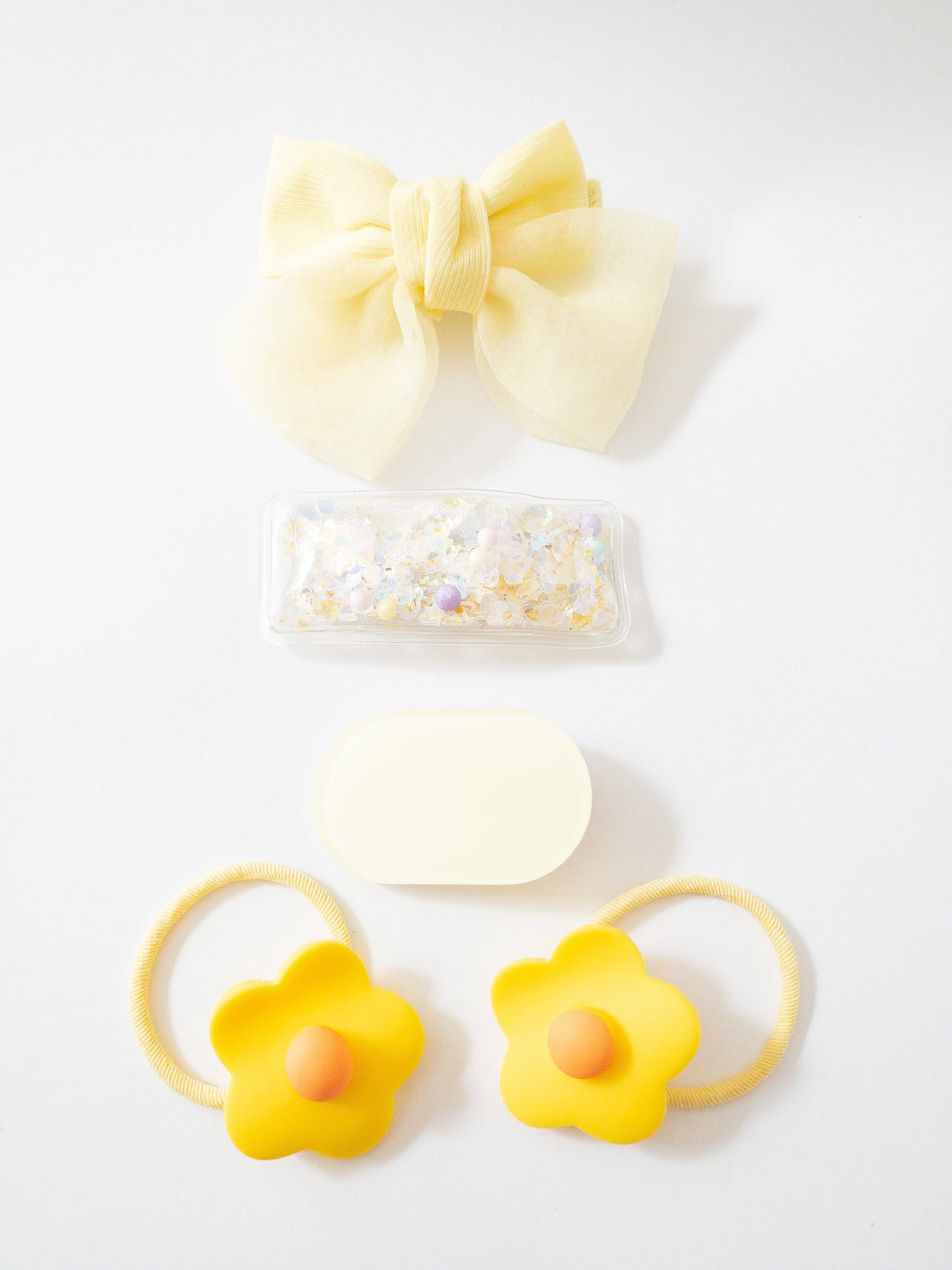 Eggy Cakes - Wholesale Haaraccessoireset - kinderen - Shay Bow and Confetti 5-delige haarclipset8