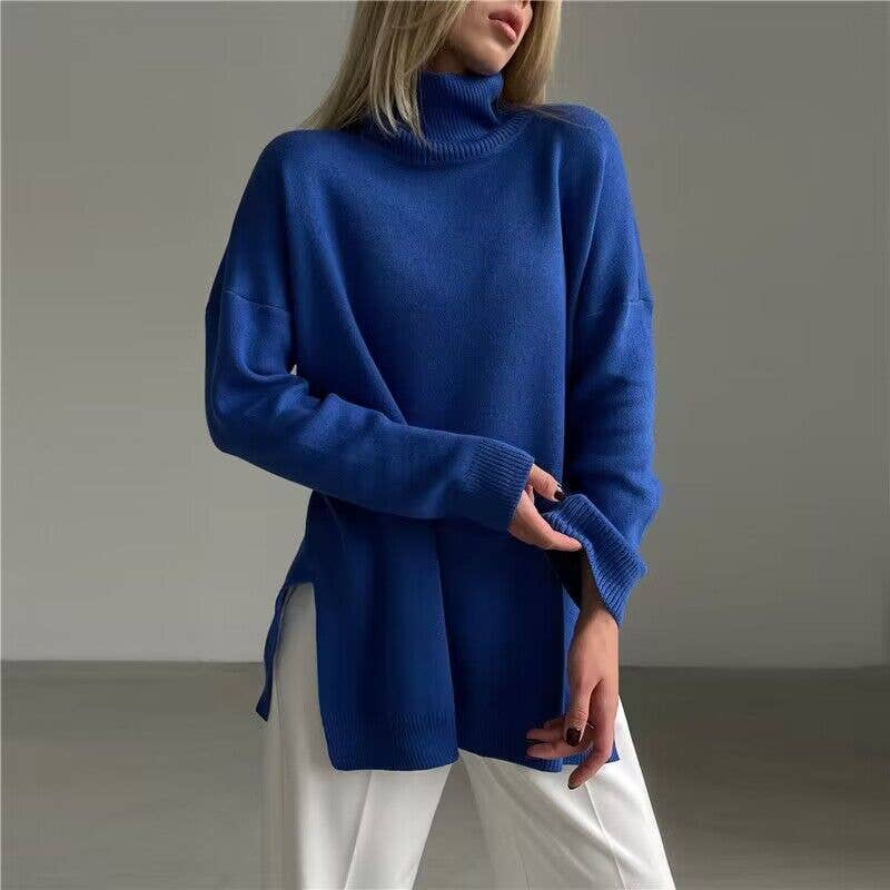 Marayn - Wholesale Tunic Sweater - Women's - 2025 AutumnWinter Chic Loose Knit Turtleneck Sweater15