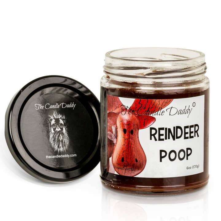 The Candle Daddy - Wholesale Jar/Filled Candle - Reindeer Poop Holiday Candle - Funny Christmas Coffee Candle