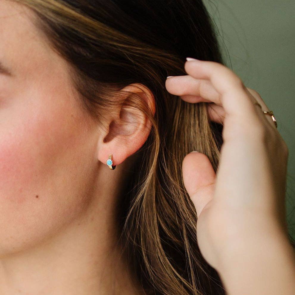 Mauve Jewelry Co. - Wholesale Hoop Earrings - Noelle Turquoise Hoops2