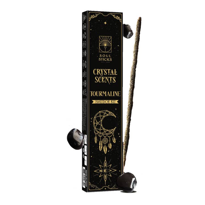 Designs by Deekay Inc. - Wholesale Incense - Tourmaline Crystal Scents Incense Sticks Smudge Kit