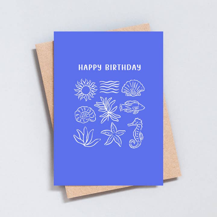 Beach Birthday Greeting Card for wholesale by The Type Club