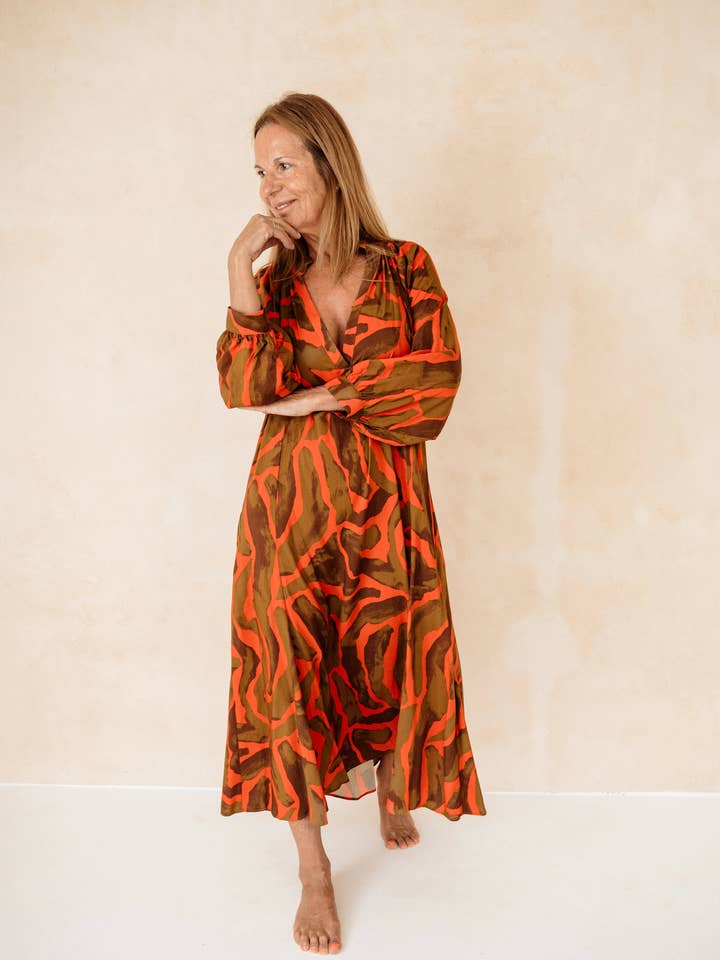 LUCIO - VESTIDO ZEBRA VERMELHA por atacado de Thais Amich