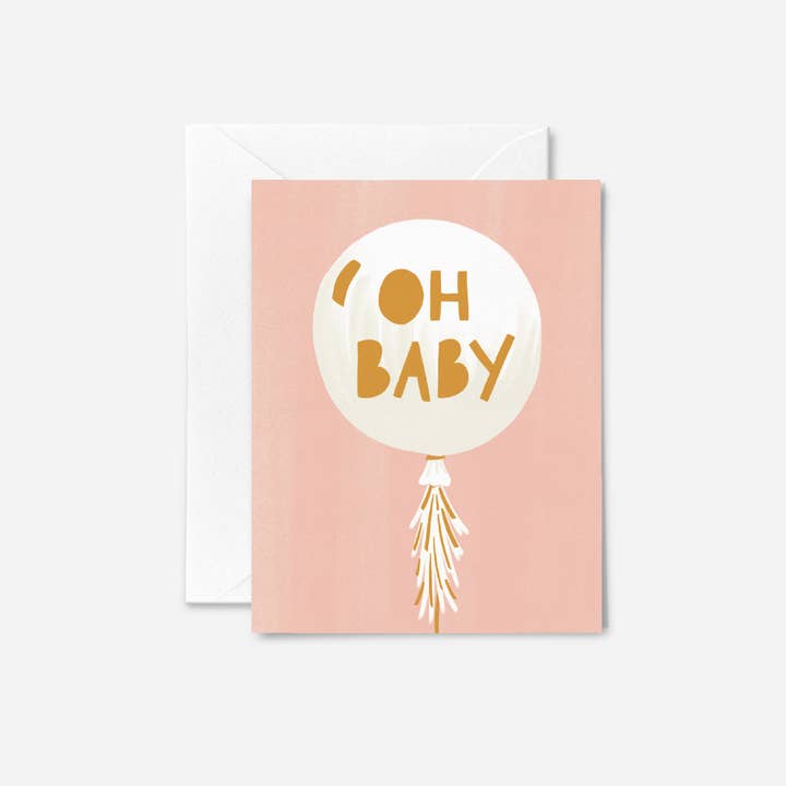 Pink Oh Baby Card for wholesale by Solmade Studio
