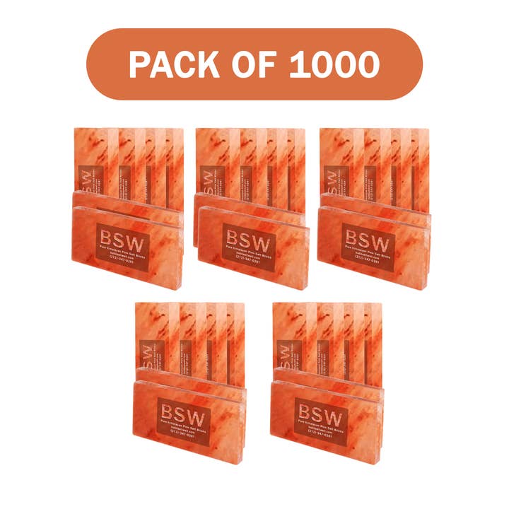 Carreaux de sel rose de l'Himalaya 8" x 4" x 1" - Pack de 1000 pour la vente par Build Salt Wall