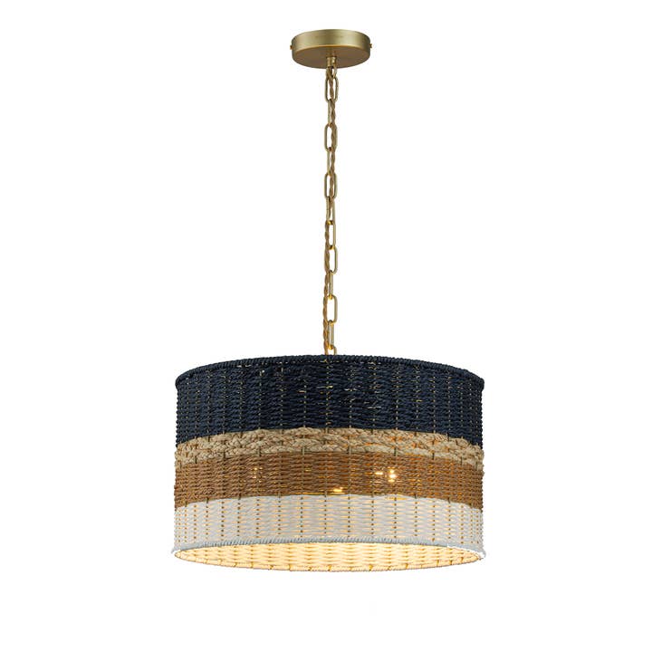 Dylan 18” Wide 3- Light Multi Color Coastal Modern Pendant for wholesale by ELE Light & Decor