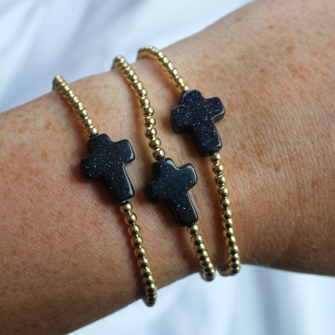 Emily Anne Designs LLC - Wholesale Beaded Bracelet - Faithful - Blue Goldstone2