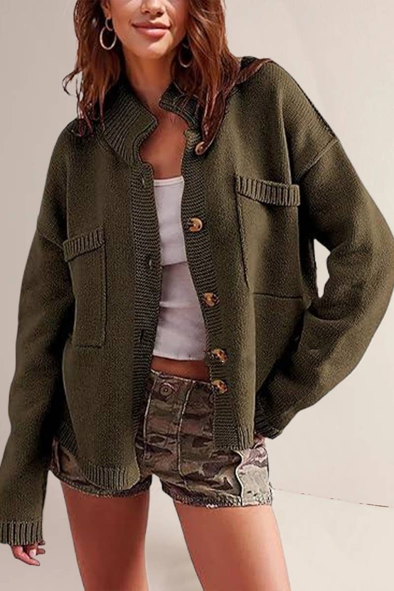 NINEXIS - Vente Pull en maille – femme - CWOCAL1806_MANTEAU EN TRICOT, CARDIGAN DE COULEUR UNIE4