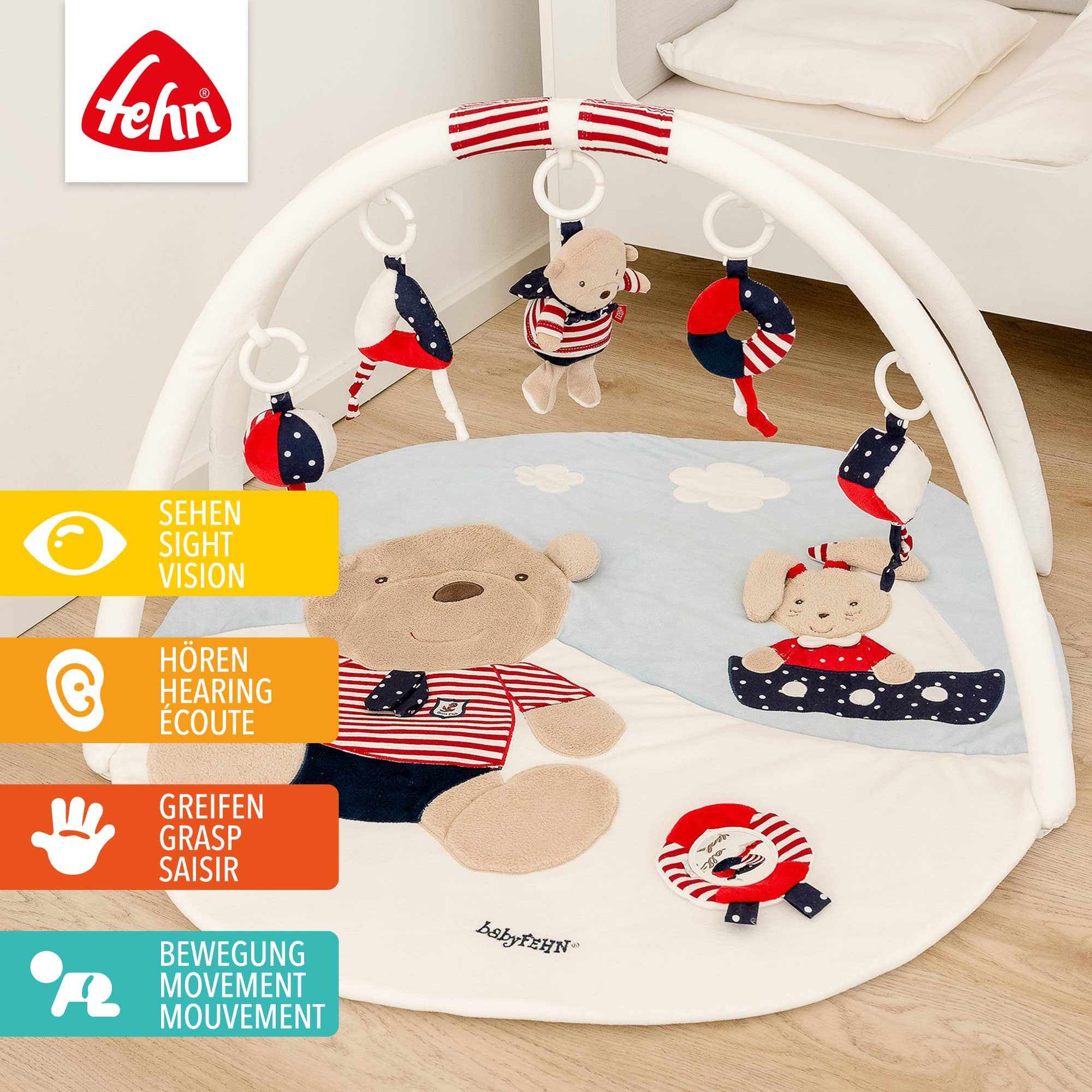 Fehn - Wholesale Play Mat - Kids & Baby - Ocean Club 3D Activity Blanket - Game Arch with Toys1