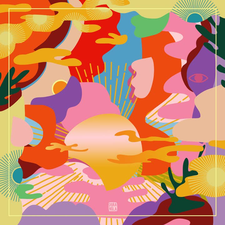 Pike Sun silk scarf 90 for wholesale by Dora Nola