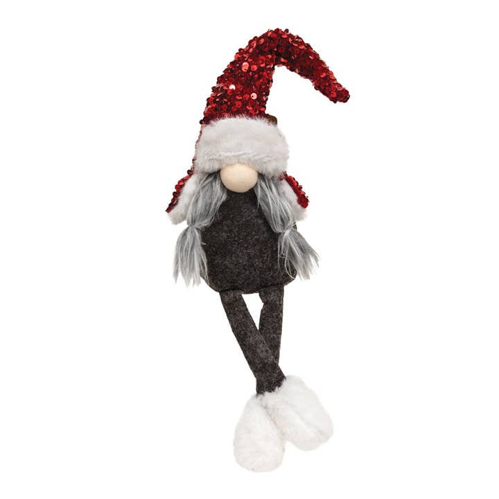 Mr. & Mrs. Red Sequin Dangle Gnome 2 Asstd for wholesale by Bright Ideas