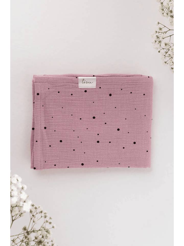 TISU - Wholesale Bedding Blanket - Kids & Baby - TISU muslin set, Pink + White Dot2