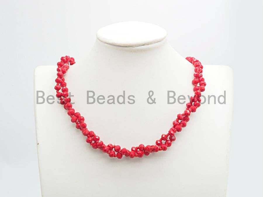 BestBeads&Beyond - Wholesale Beaded/Pearl Necklace - 60" Extra Long Hand Knotted Crystal Necklace, sku#D354