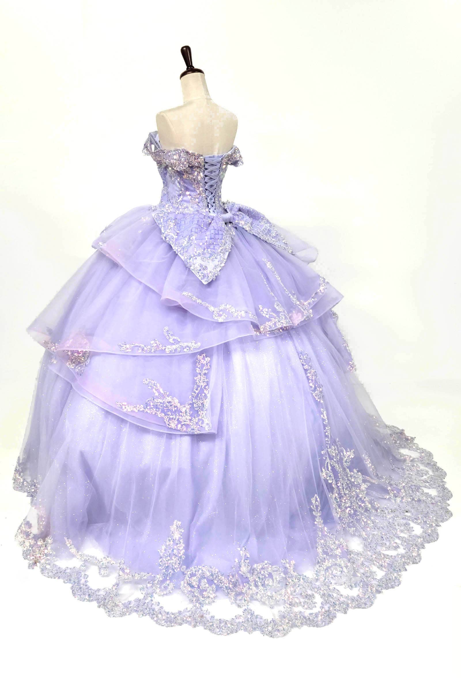 Chicas - Wholesale Dress - Women's - Multilayered Quince Dress With Bow and Sequins CHF306325