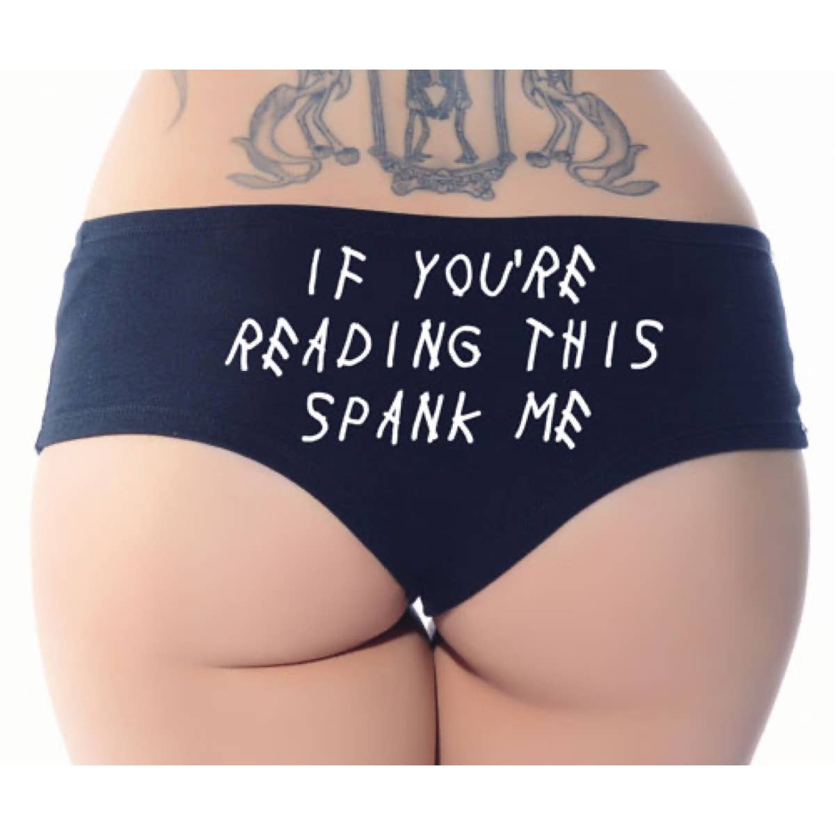 Black White If You're Reading This Spank Me Women's Booty Short for wholesale on Faire0