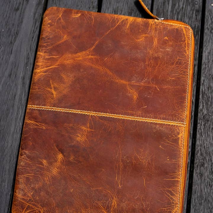 BHD HOME - Wholesale Laptop/tablet case – Unisex - Hunter Tan Leather Laptop Sleeve8