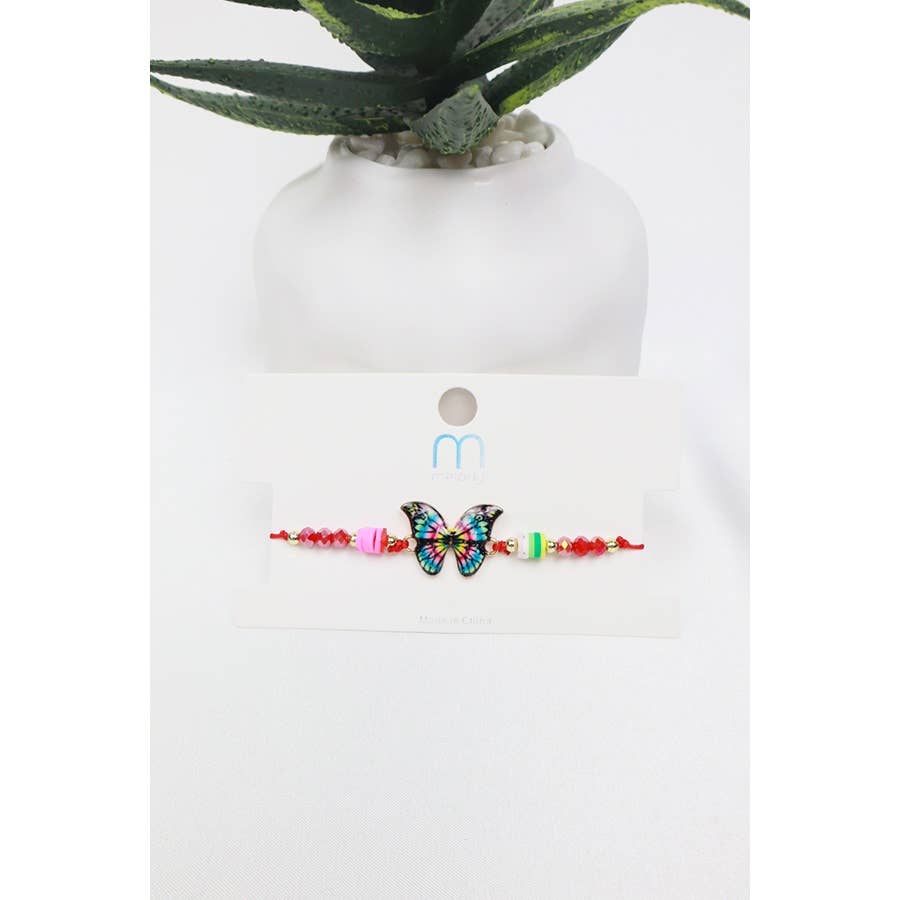 MIX COLOR Butterfly String Adjustable Bracelet  for wholesale on Faire2