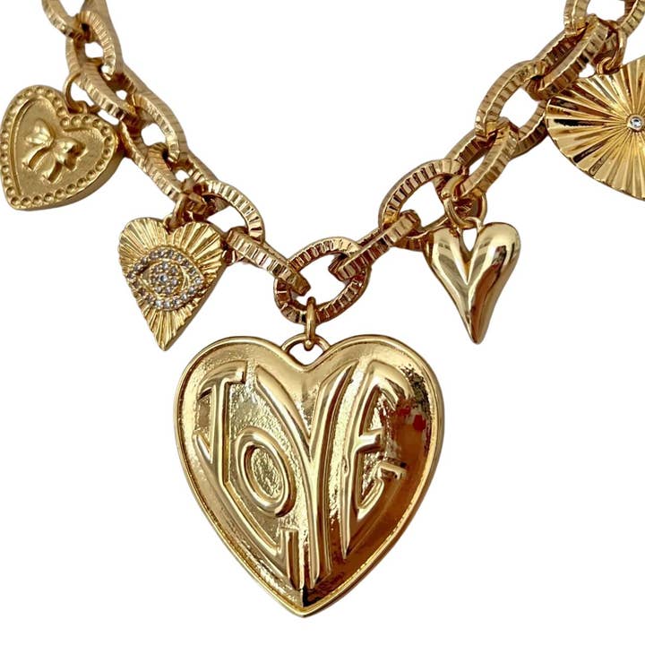 HoopLa - Wholesale Pendant/Charm Necklace - Heart Charm Necklace- The Charm Collection