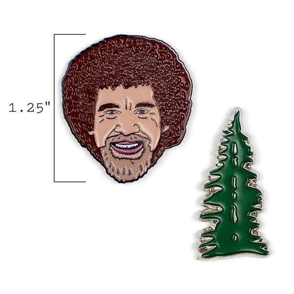 Unemployed Philosophers Guild - Wholesale Lapel Pin/Button - Bob Ross & Tree Pins3