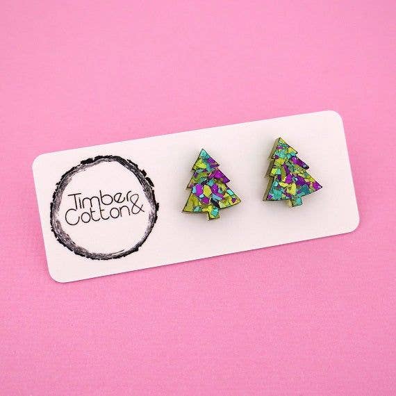Girlfetti - Wholesale Stud/Post Earrings - Christmas Tree Acrylic Stud Earrings14