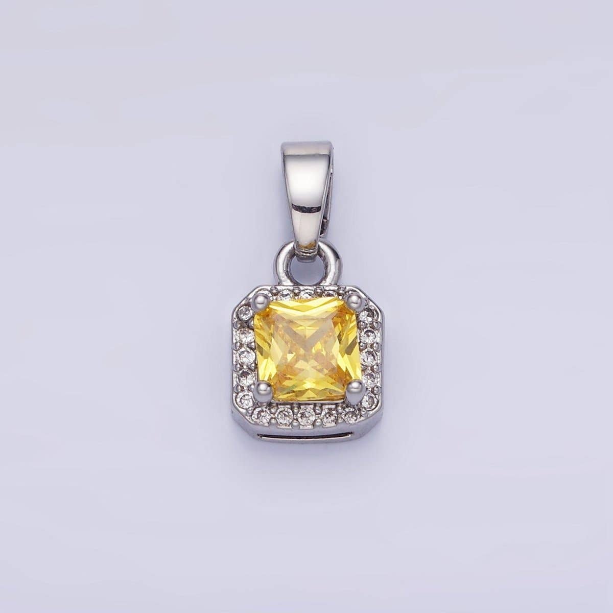 Aim Eternal – wholesale Individuell berlock/hänge – Hänge i fyrkant med kant av CZ-mikropavé i 14K guldplätering i guld och silver | AA1270 - AA128019