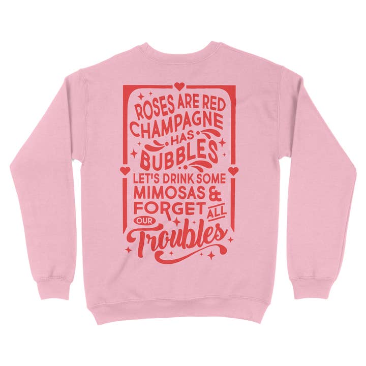 femfetti - Wholesale Sweatshirt - Women's - Champagne Has Bubbles Front and Back Sweatshirt5