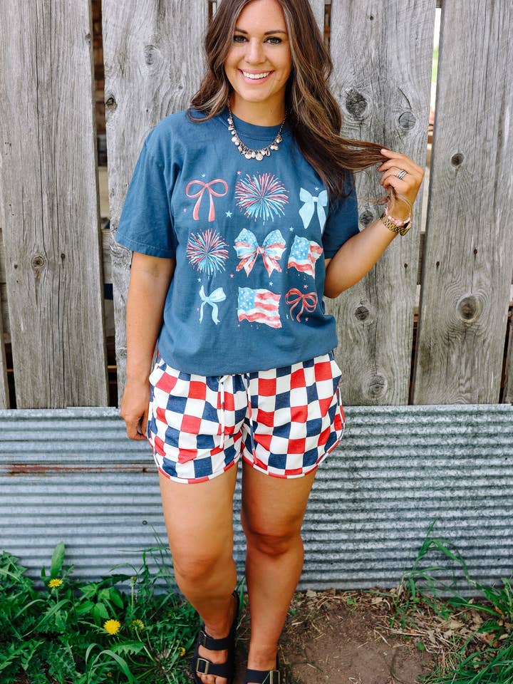 Emerlie Love - Wholesale T-Shirt (Graphic) - Women's - Fireworks & Freedom Graphic Tee - Midnight Blue