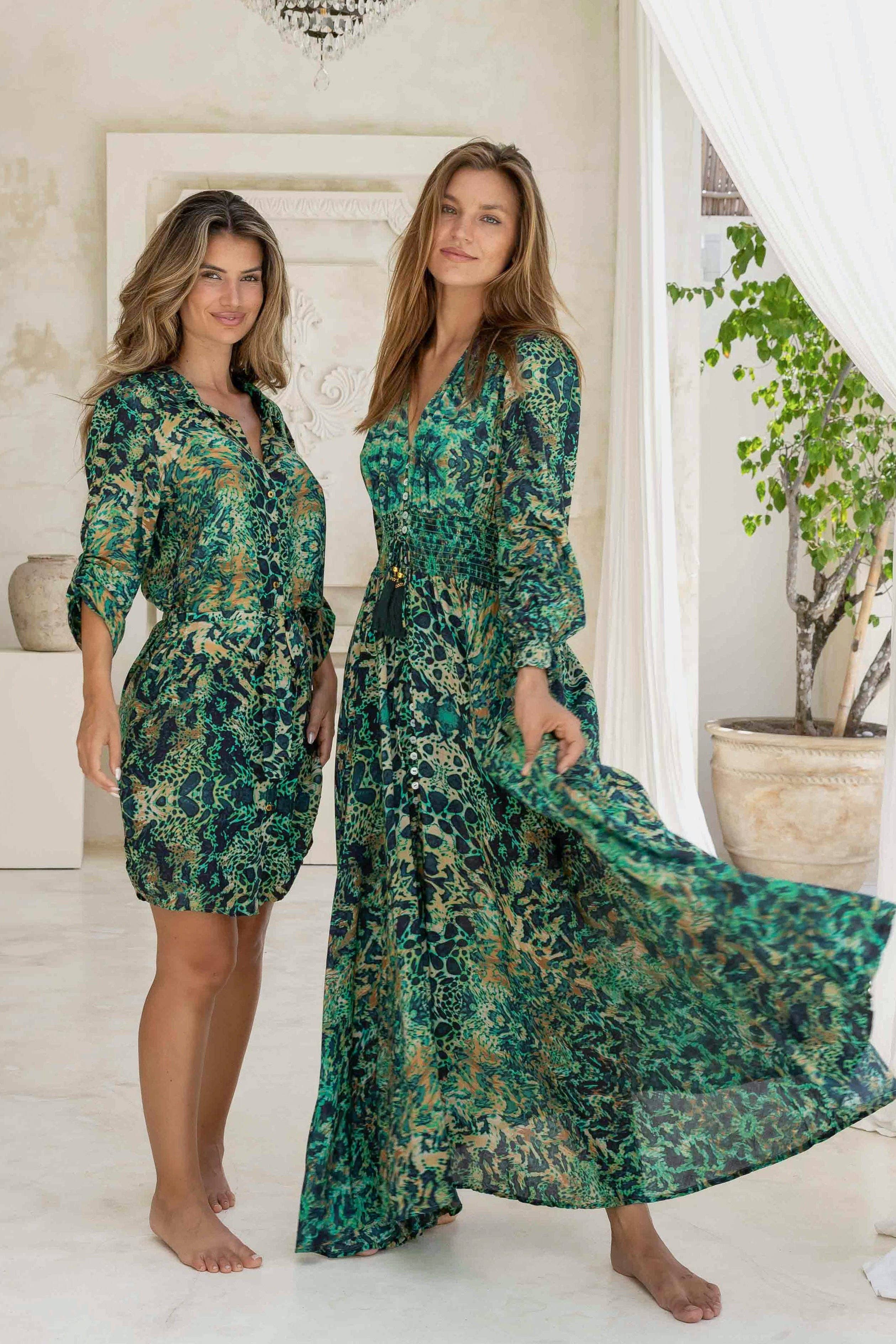 Sophia Alexia - Wholesale Dress - Women's - EMERALD LEOPARD ST TROPEZ MAXI DRESS6