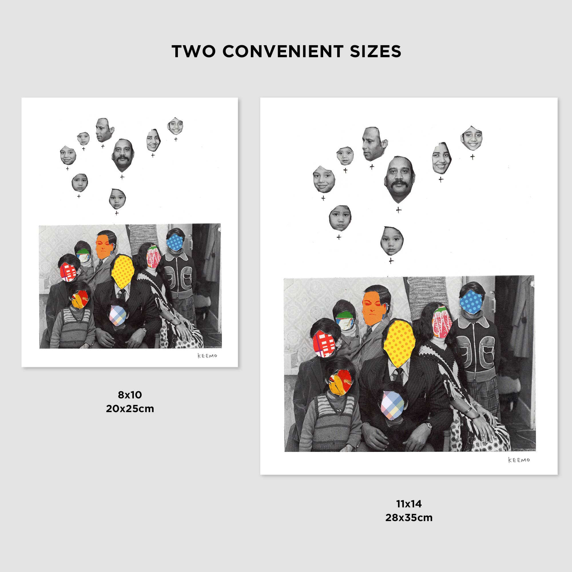 Keemo Gallery - Wholesale Art Print - Humanity Family History Art Print Wall Decor Collage B&W2