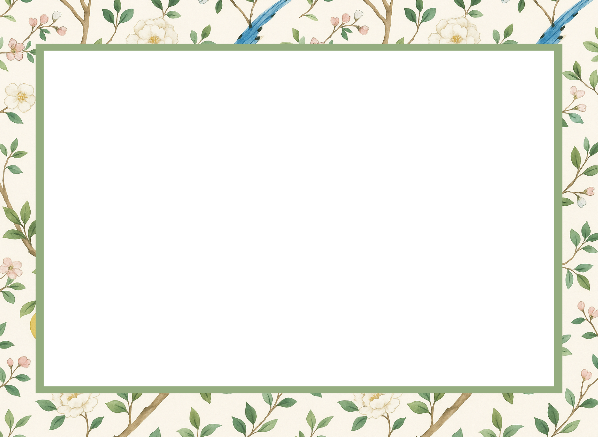 Duncan Sister Designs - Wholesale Stationery/Notecard Set - Chinoiserie Bird Floral Print Notecards – Set of 8, USA Made1