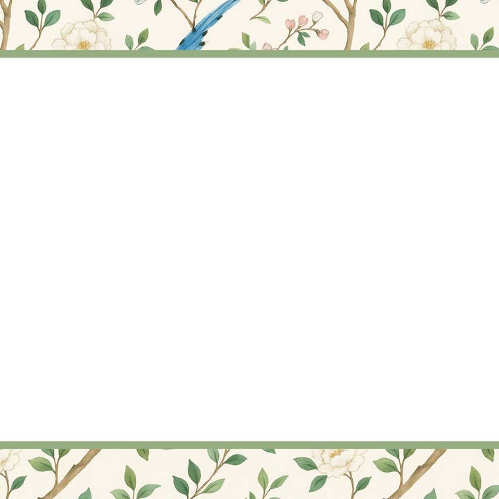 Duncan Sister Designs - Wholesale Stationery/Notecard Set - Chinoiserie Bird Floral Print Notecards – Set of 8, USA Made1