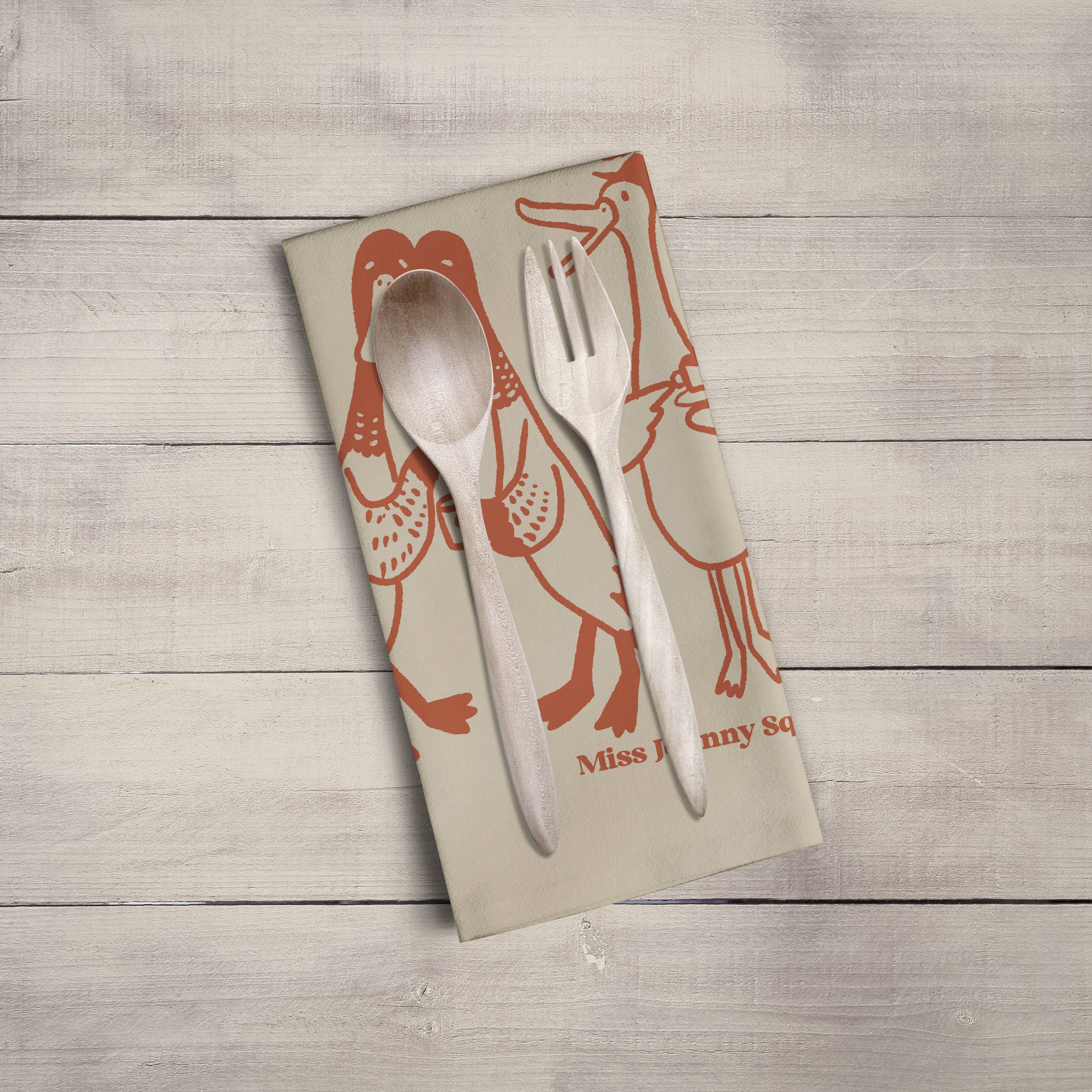 Miss Johnny Squirrel - Wholesale Tea Towel - Duck Tea Towel2