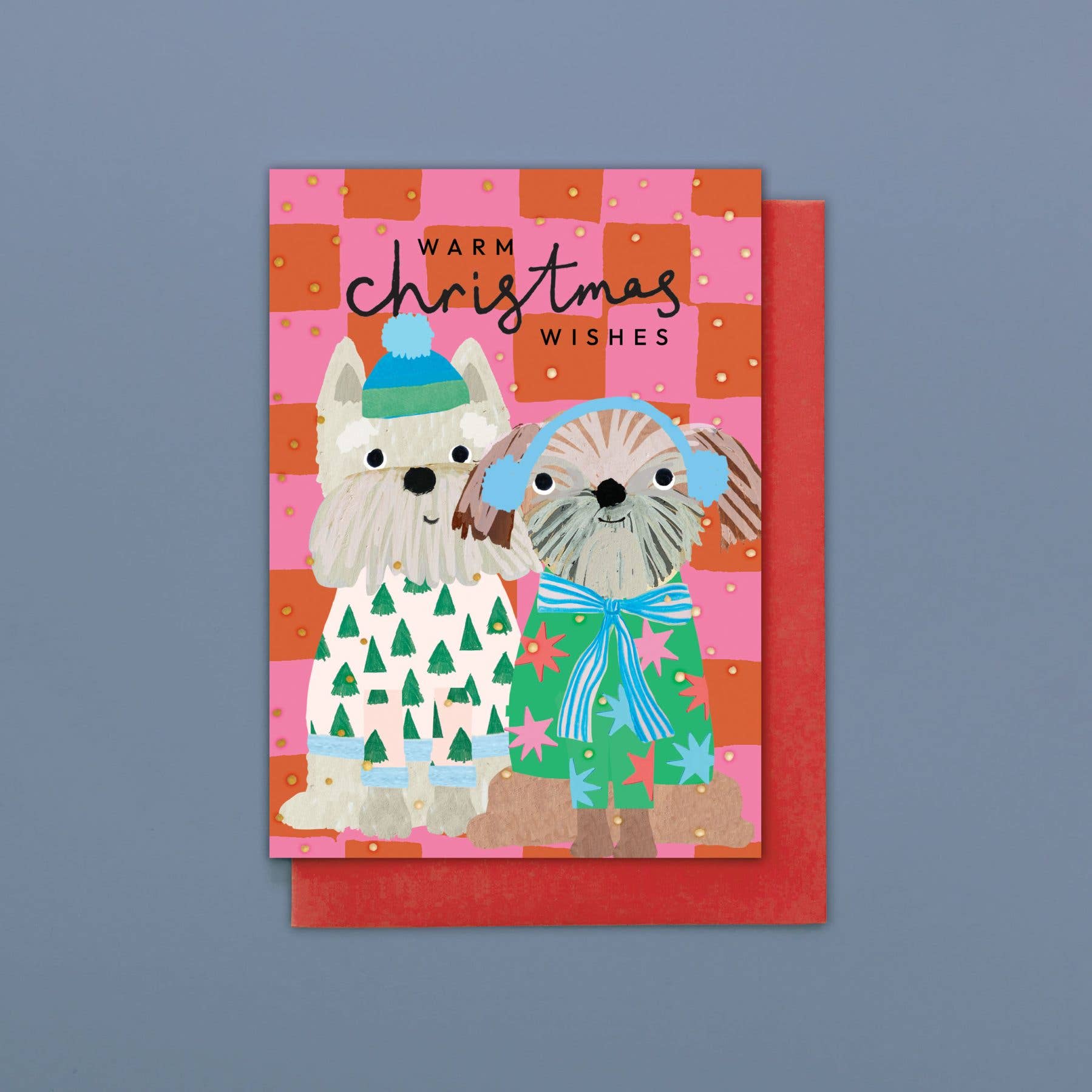 Stop the Clock Design - Venta al por mayor Tarjetas de Navidad - HLC50 - Perros Navideños Cálidos1