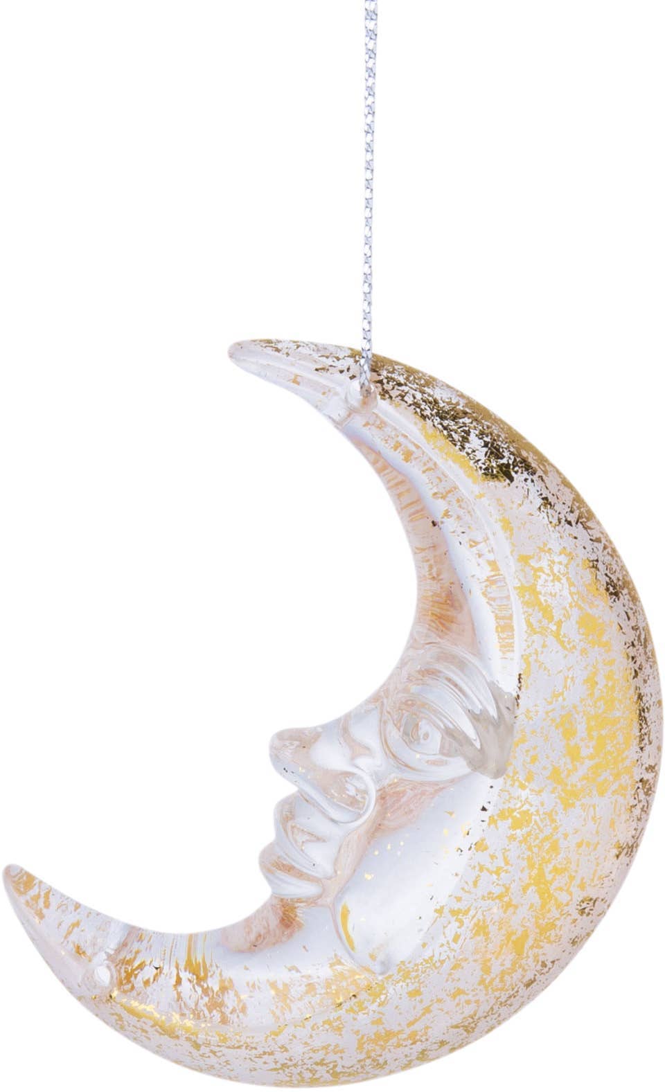 Silver Tree Home & Holiday - Wholesale Ornament - A17500: Acrylic crescent moon,face,gld colour orn,4in0