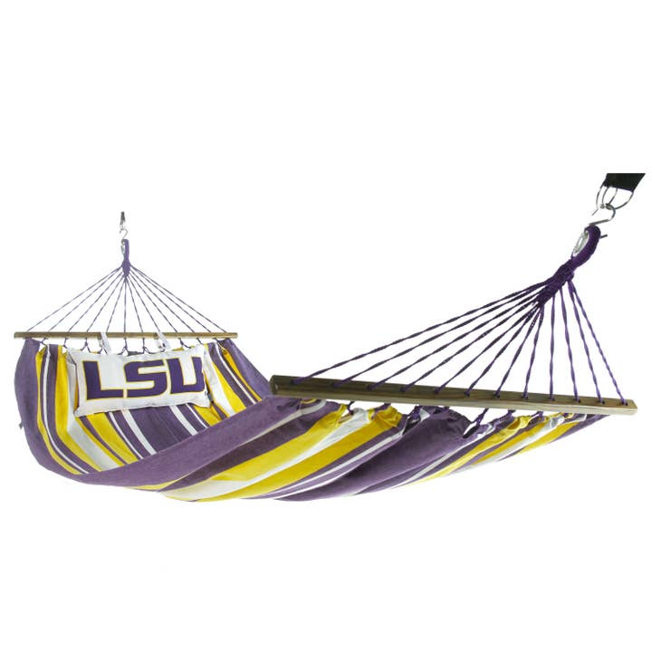 LSU Tigers Logo Hammock - Officially Licensed LSU Home Decor for wholesale by Campus Hammocks
