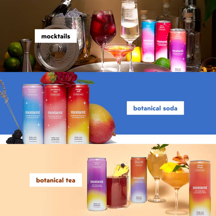 Moment Botanical Water Mixed Variety 18 pack and other Purchase Wholesale all day. Free Returns & Net 60 Terms on Faire trending on Faire.