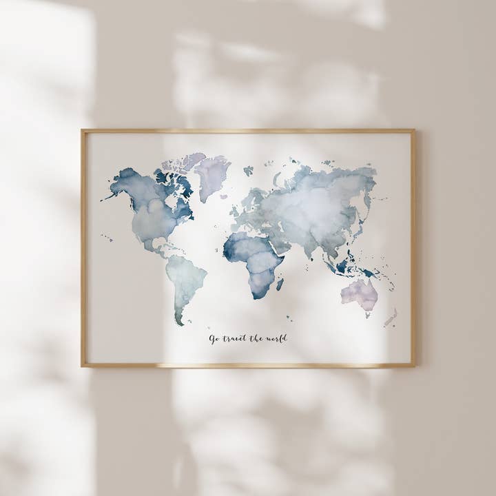 Art Print World Map | Vá viajar pelo mundo por atacado de Leo La Douce GmbH