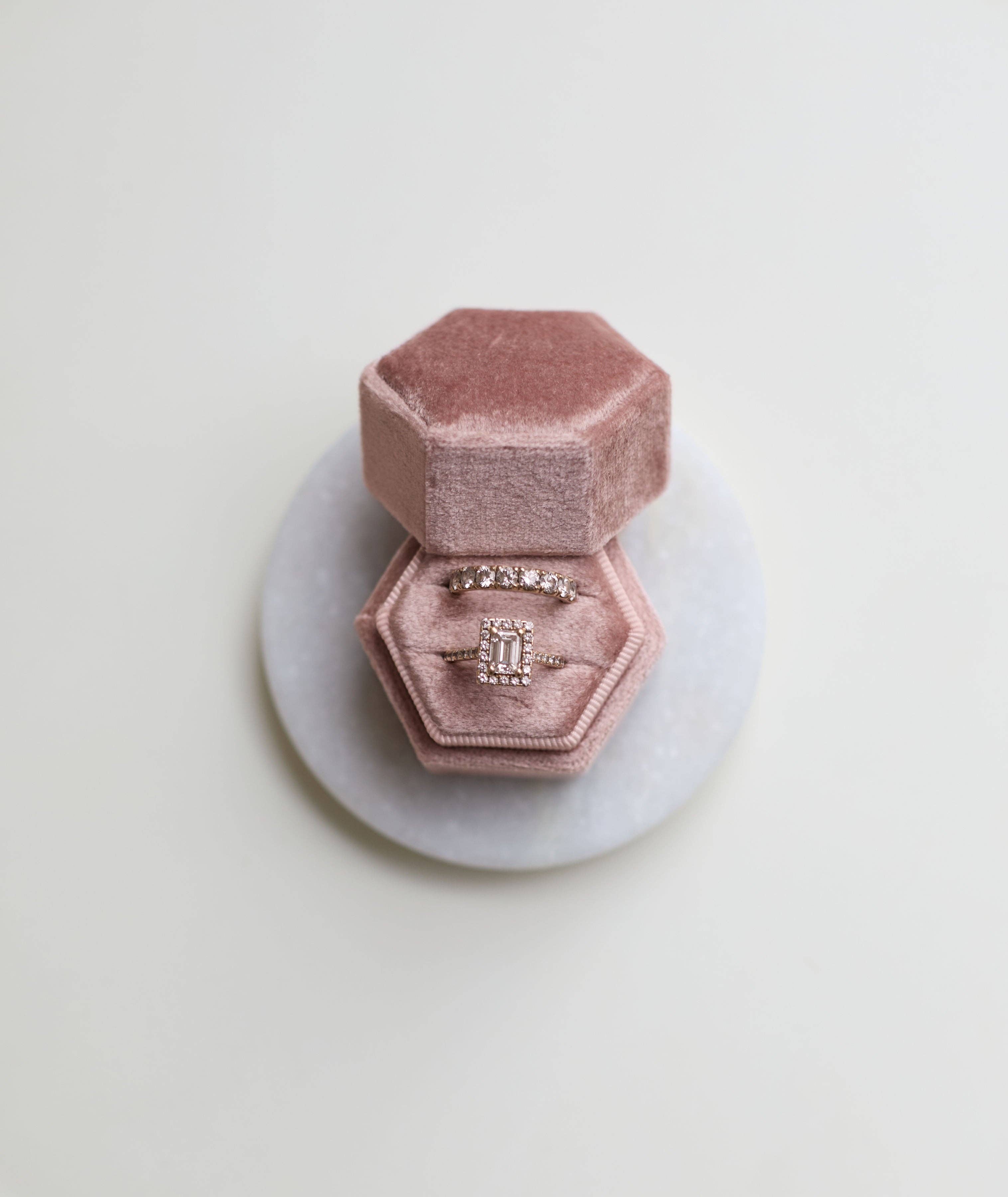 Six Stories – wholesale Jewellery box/organiser – Velvet Ring Box - Dusty Rose0