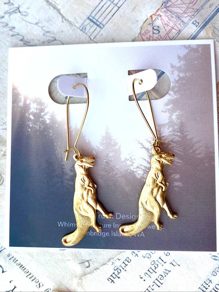 Boucles d'oreilles Dinosaure T-Rex Tyrannosaure Paléontologue Dino pour la vente par Red Truck Designs