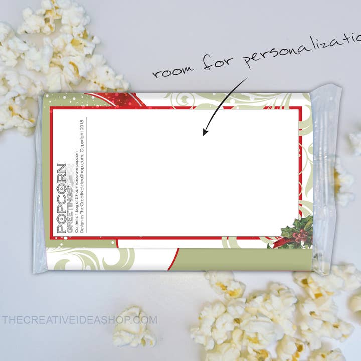 The Creative Idea Shop - Wholesale Flat wrap - Holiday Christmas Microwave Popcorn Paper WRAPPERS ONLY3