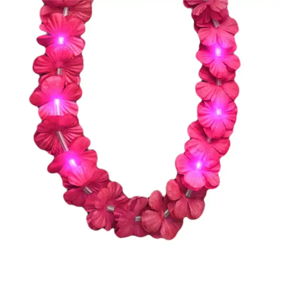 Blinkee.com, LLC - Wholesale Light-Up Toy - Kids & Baby - Light Up Hawaiian Flower Lei Necklace Pink1