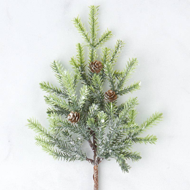 Factory Direct Craft – wholesale Konstgjord växt – 9,5-tums väderbeständig frostad konstgjord tallkvist5